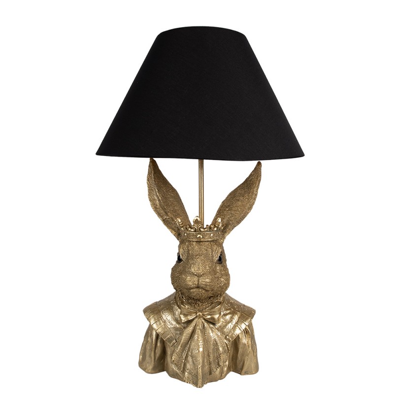 Kanin bordlampe  37x61 cm Guldfarvet Sort Polyresin , hemmetshjarta.dk