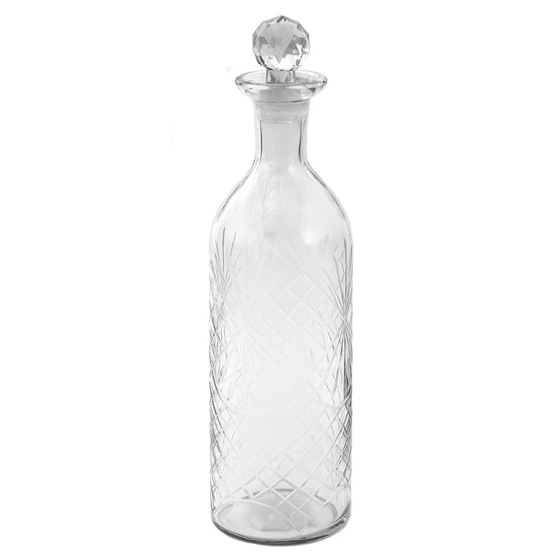 Dekorativ flaske med prop  10x H 36 cm Gennemsigtigt glas , hemmetshjarta.dk