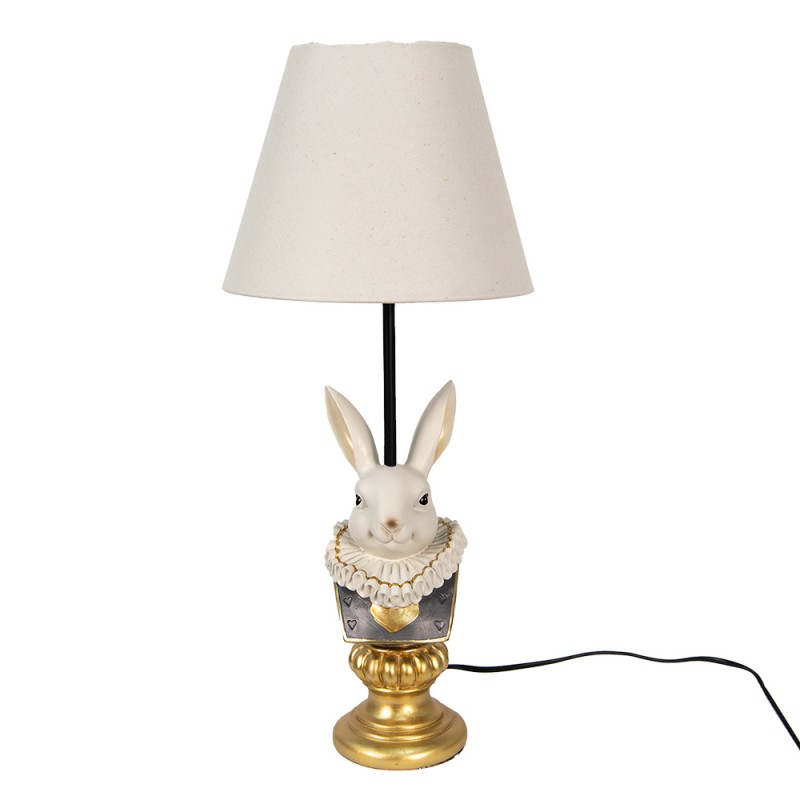 Bordlampe Kanin  22x57 Cm Beige Skrivebordslampe , hemmetshjarta.dk