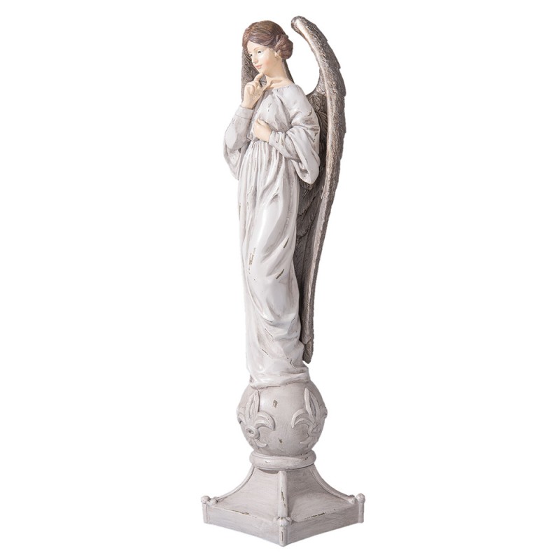 Statue Angel 15x13x53 cm Hvid Polyresin , hemmetshjarta.dk