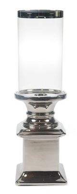 Lanterne med glas Lyx slv 28 cm 1 st , hemmetshjarta.dk